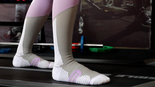 Bas De Compression 20-30 mmHg - Super-héro Mauve & Blanc
